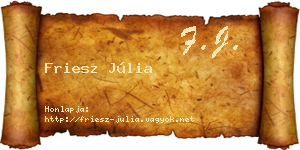 Friesz Júlia névjegykártya