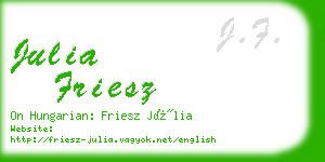 julia friesz business card